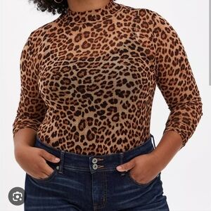 Mesh Mock neck Torrid Top